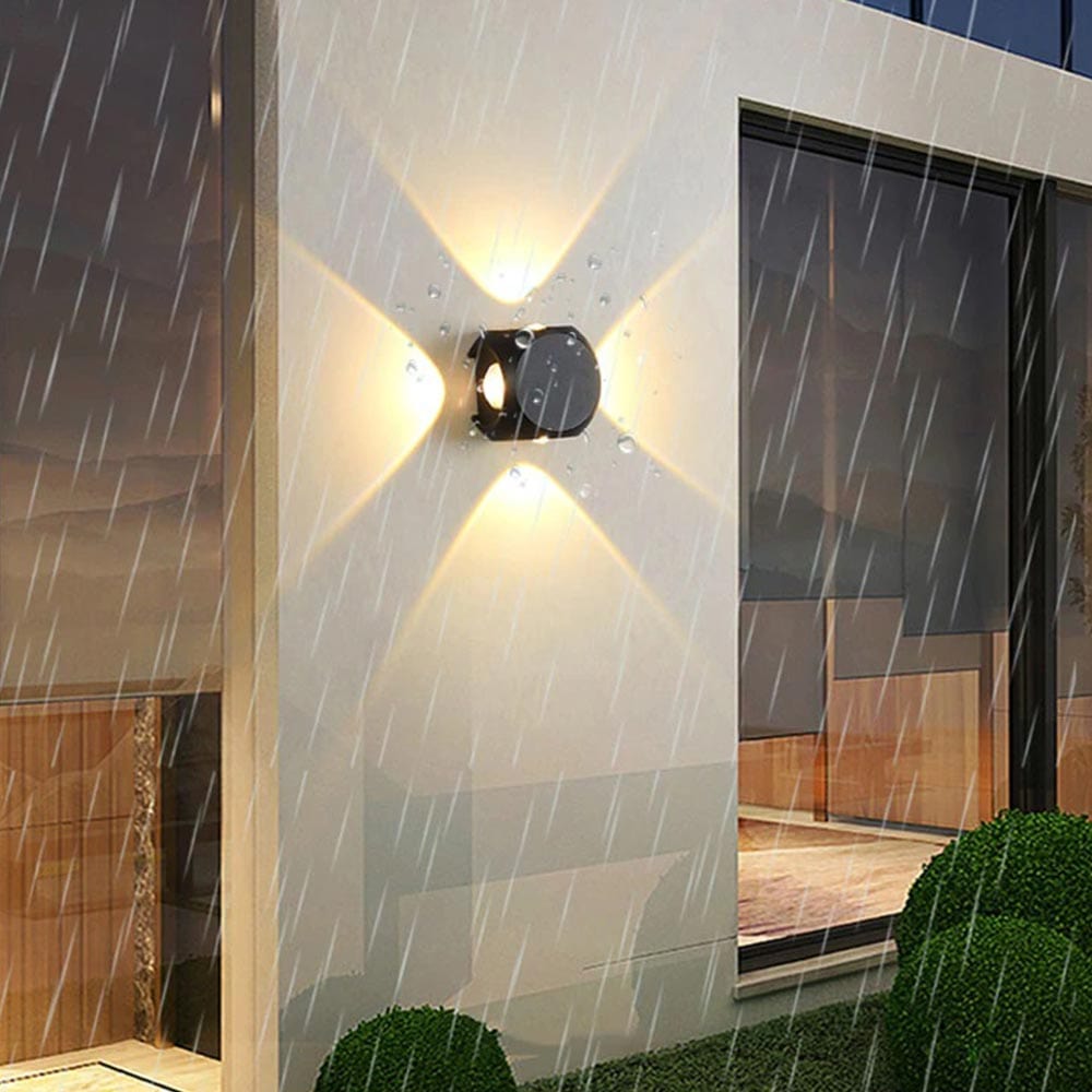 Modern 4x Way Outdoor Wall Facade Light