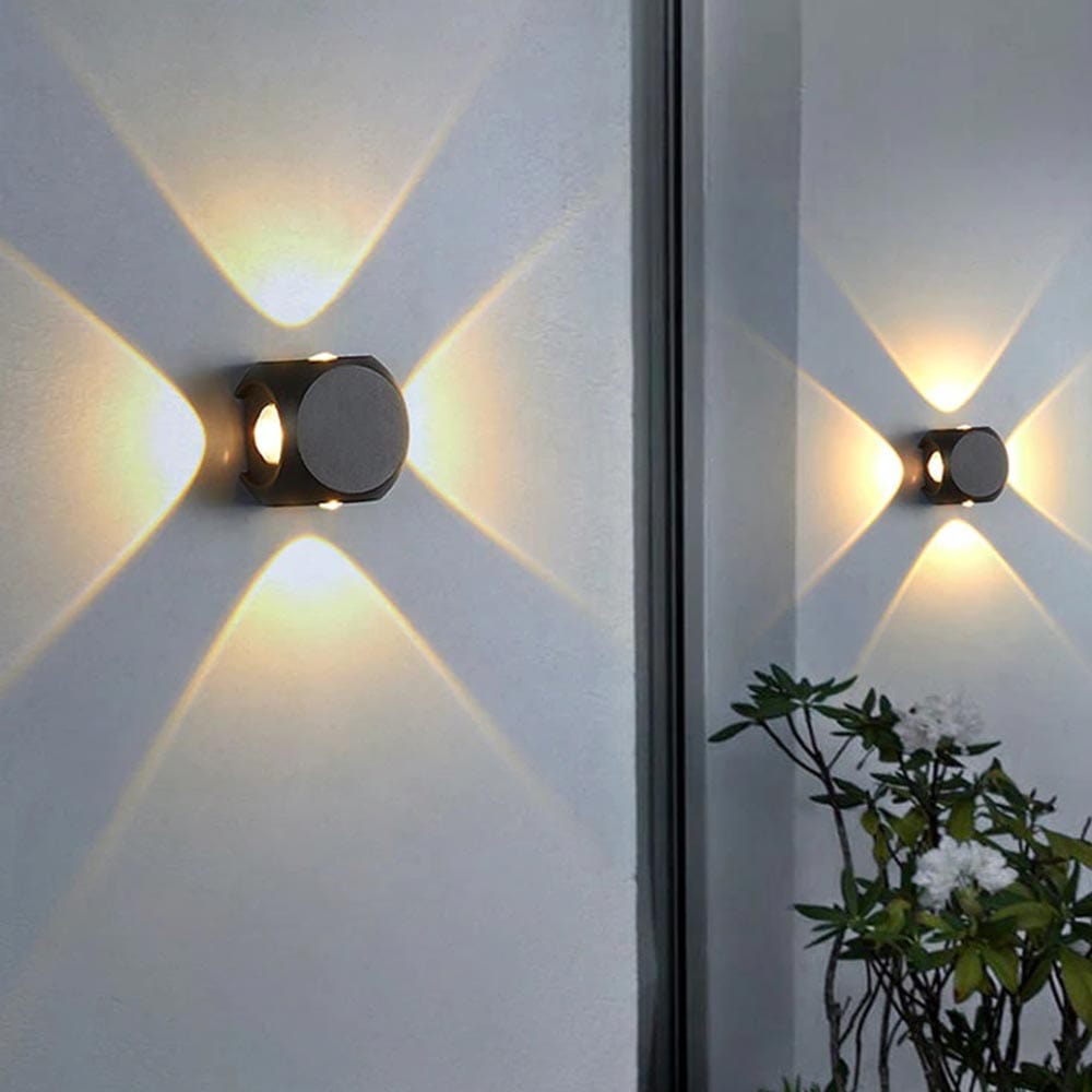 Modern 4x Way Outdoor Wall Facade Light