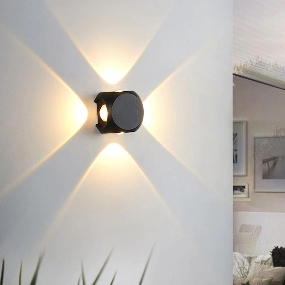 Modern 4x Way Outdoor Wall Facade Light