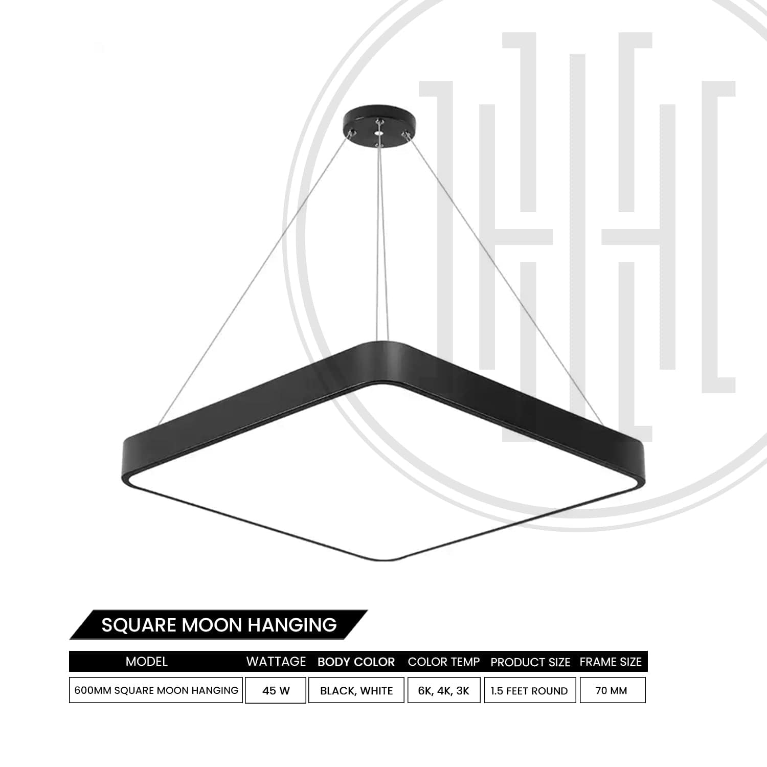 LED Solid Square Hanging Profile Light