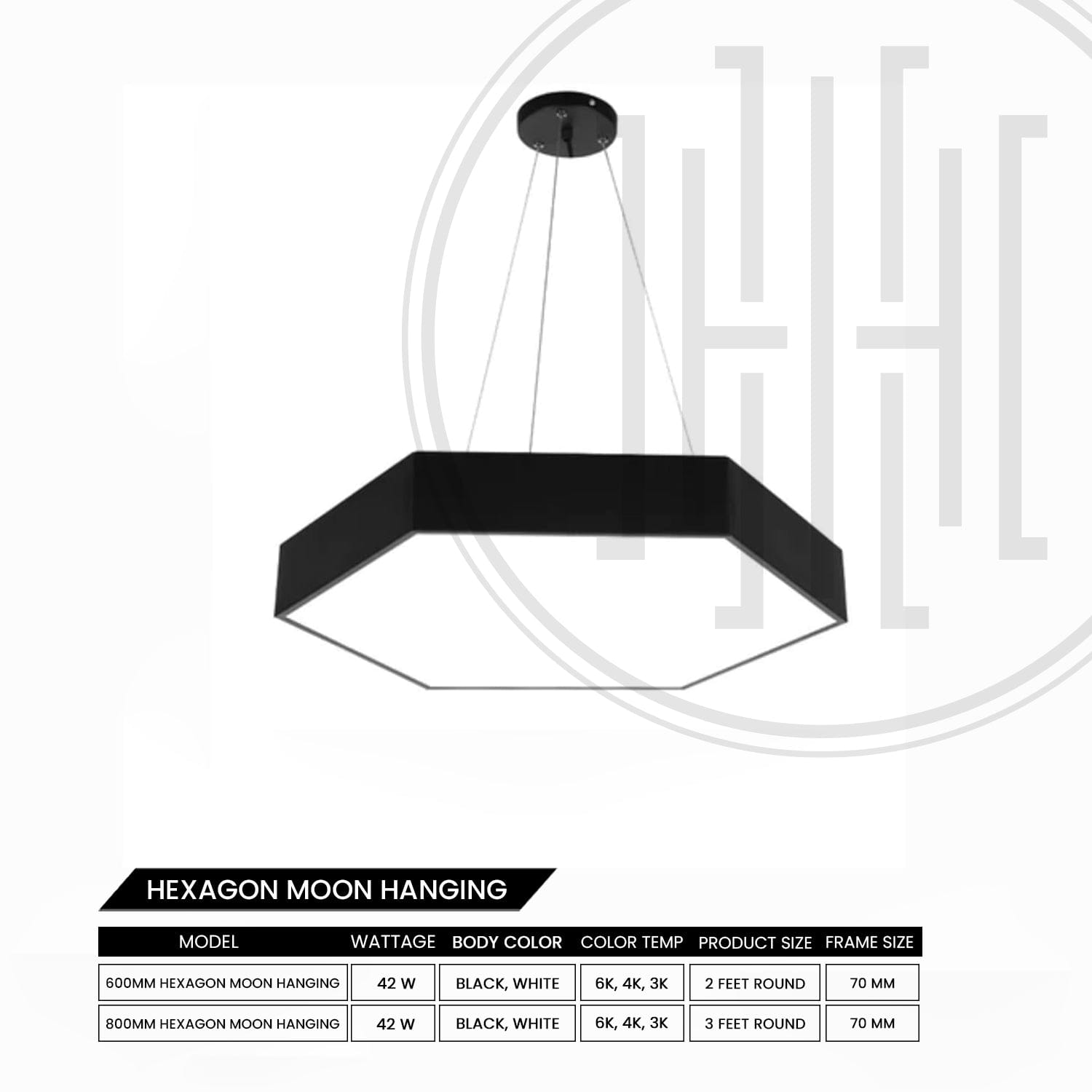 LED Hexagonal Hanging Profile Light