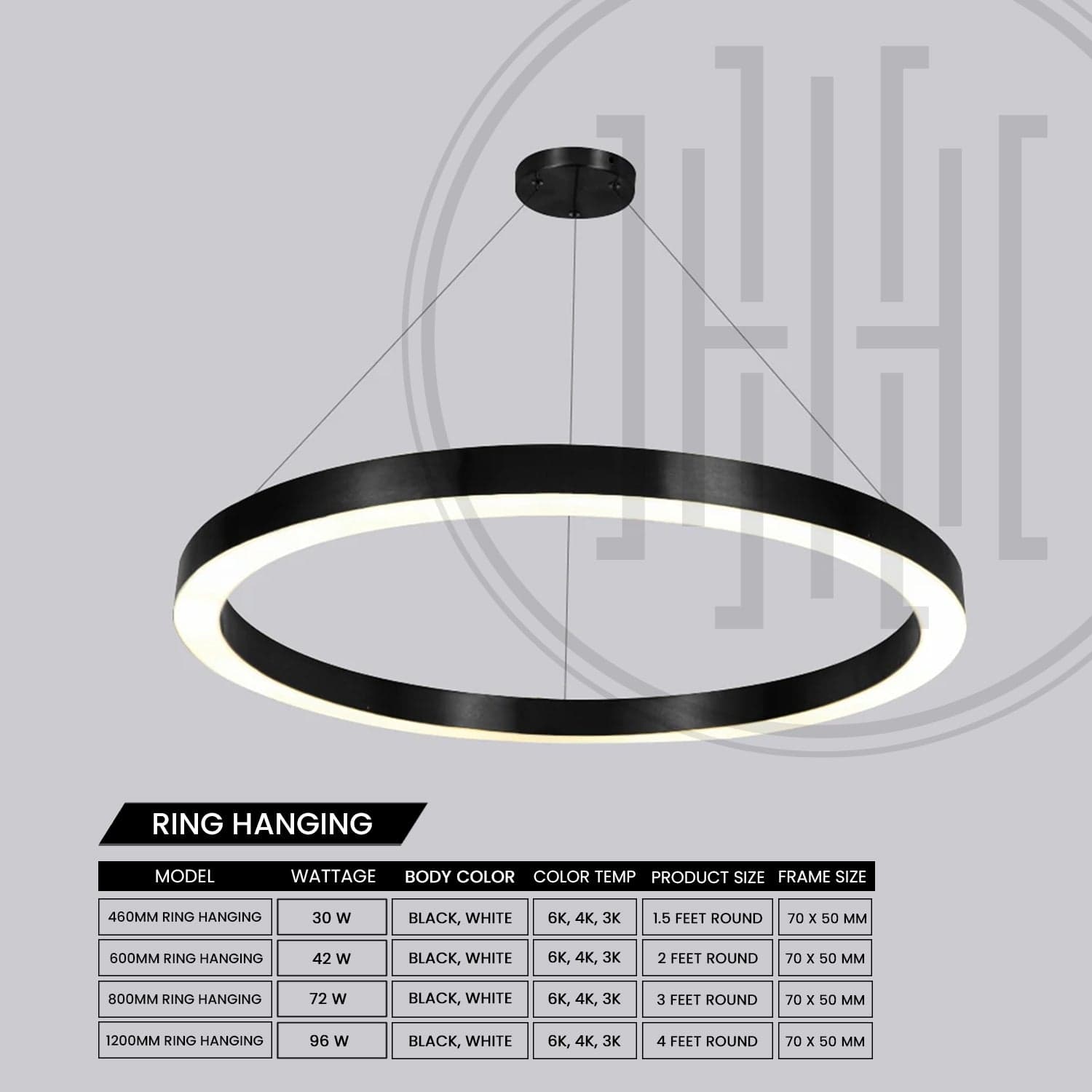 LED Circular Ring Hanging Profile Light